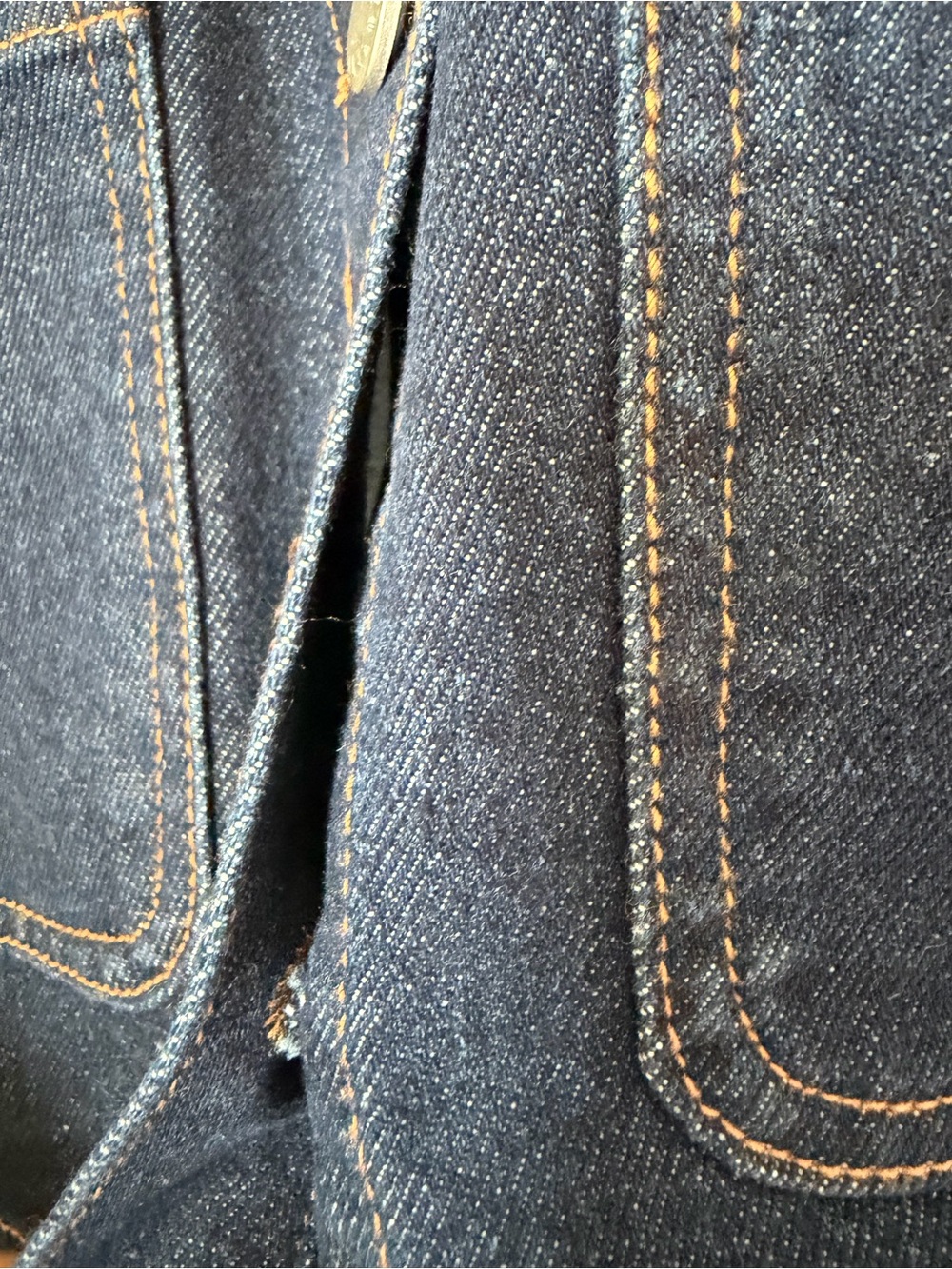 Avec Les Filles Denim cotton Jacket with Brown faux suede Collar - Picture 4 of 7
